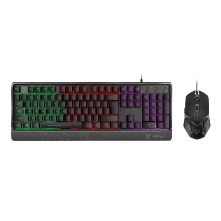 VERTUX ORION Backlit Ergonomic Wired Gaming Keyboard & Mouse (AR/EN) input