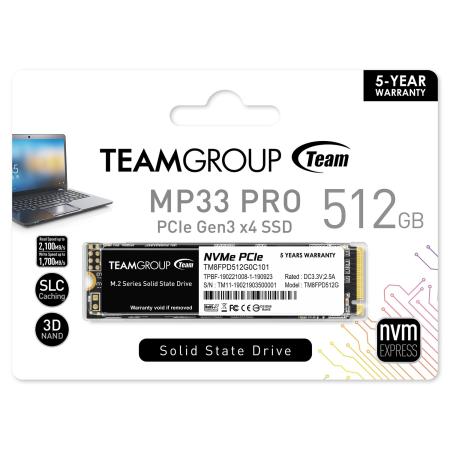 MP33 PRO 512GB M.2 PCIe 2280 NVMe 1.3 Internal Solid State Drive