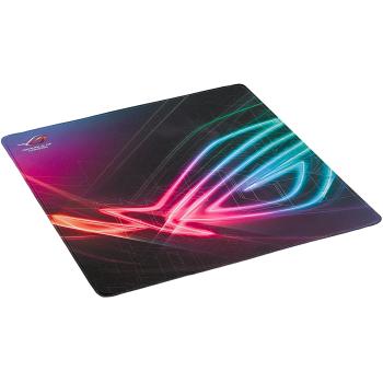 Vertical gaming mouse pad with large, gaming-optimized cloth surface, full-color anti-fray stitching and a non-slip base