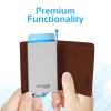 Promate RFIDWallet RFID Safe Leather Slim Wallet with Aluminum Card Case