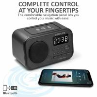 PROMATE TimeBase-3 Multi-Function Stereo Wireless Speaker and Charging Station