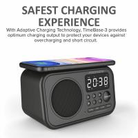 PROMATE TimeBase-3 Multi-Function Stereo Wireless Speaker and Charging Station