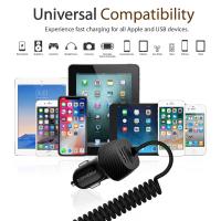 Promate VolTrip-C 3.4A Car Charger with USB-C Coiled Cable