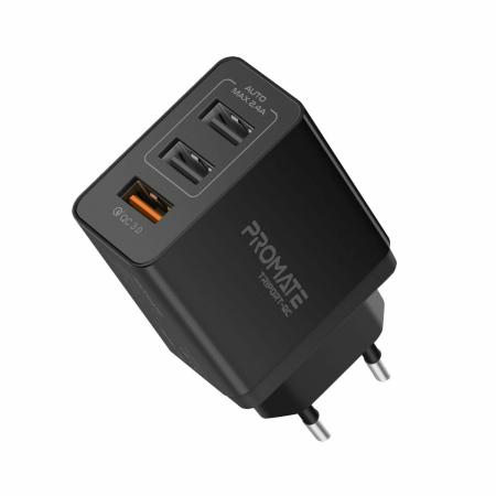 PROMATE Triport-QC-EU Wall Charger With Qualcomm QC3.0
