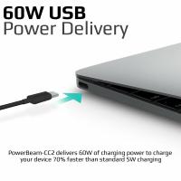PROMATE Powerbeam-CC2 60W Power Delivery Enabled USB-C to USB-C Data Sync & Charge Cable (Black)