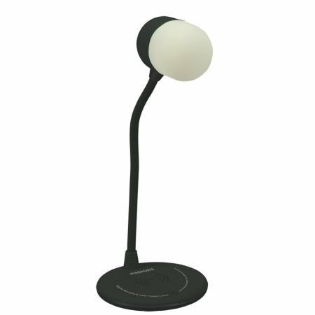 PROMATE LumiQi Sight Sensitive LED Table Lamp with Wireless Speaker and Wireless Charger