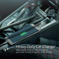PROMATE Charger-Trio 3-in-1 Car Charger With Lightning, Type-C and MicroUSB Connectors