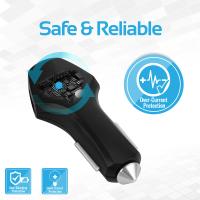 Promate Trinix-2 Car Charger With QC3.0 Port and 1 Meter Type-C cable