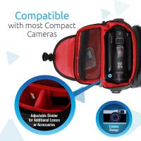 PROMATE XPOSE.M Compact Camera Case with Front Storage Side Mesh Pocket & Shoulder Strap