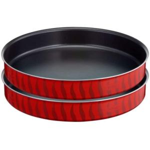 Tefal J1326882 Les Specialistes Round Oven Dish Set Kebbe - 3438, Red, W 42.0 x H 40.2 x D 7.0 cm, Aluminum