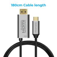 Promate 4K High Definition USB-C to HDMI Cable with 60W Power Delivery (HDMI-PD60)
