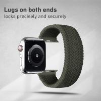 Promate Fusion-44L Solo Loop Nylon Braided Strap for Apple Watch 42mm/44mm (GREEN)