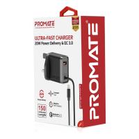 Promate 20W Ultra-Fast Charging Wall Charger (WHITE)