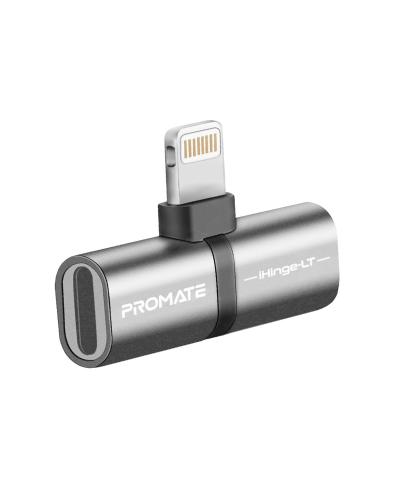 Promate 2-in-1 Audio & Charging Adaptor with Lightning Connector (GREY)