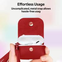  Promate TASSEL-PRO Trendy Leather Protective Case for AirPods Pro ( RED )