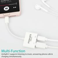 PROMATE UNISPLIT-C 2-in-1 Audio & Charge USB-C Adapter