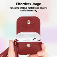  Promate TASSEL-PRO Trendy Leather Protective Case for AirPods Pro ( MAROON )