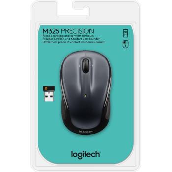 Logitech Wireless Mouse M325, RF Wireless, Alkaline, Silver
