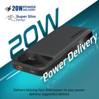 10000mAh Super-Slim Power Bank - Black