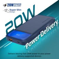 10000mAh Super-Slim Power Bank - Blue