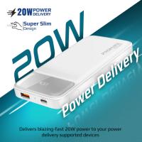 10000mAh Super-Slim Power Bank - White