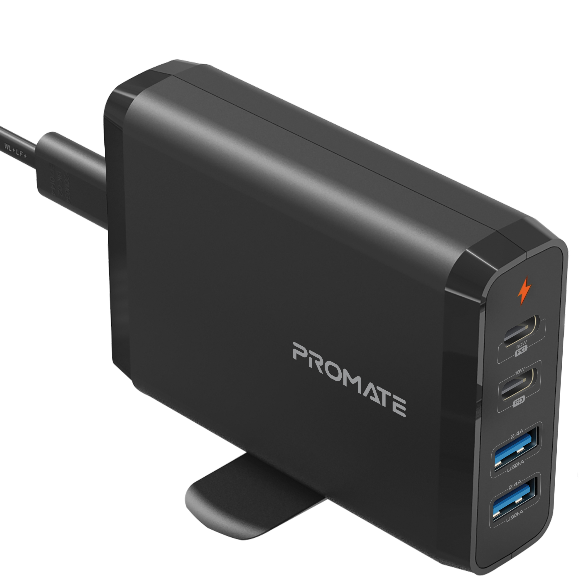 CenterPort-2PD75 75W Promate High Output Charging Station with 60W Power Delivery