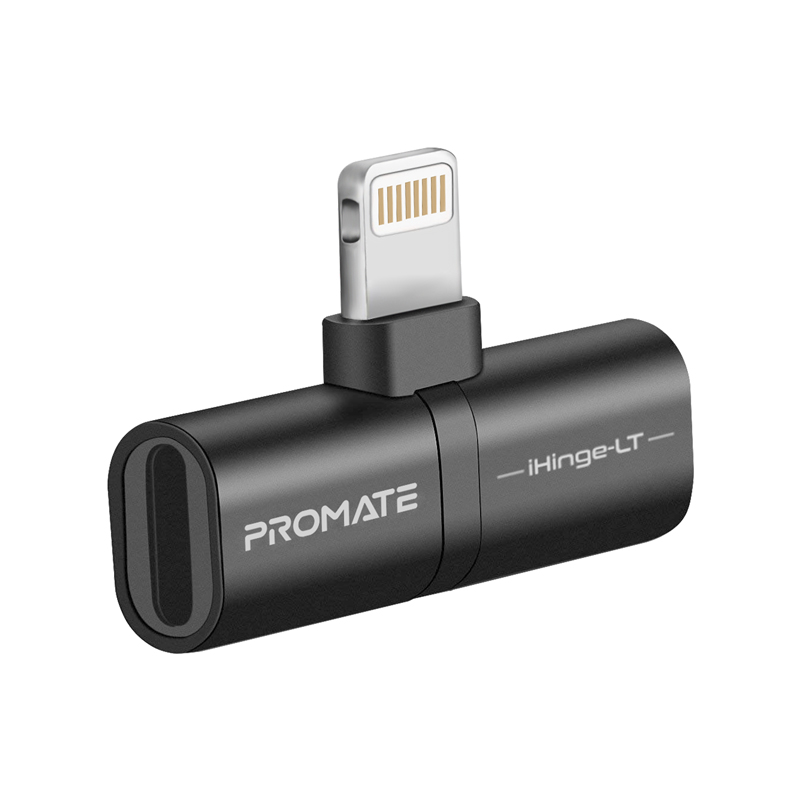 Promate 2-in-1 Audio & Charging Adaptor with Lightning Connector (iHinge-LT)