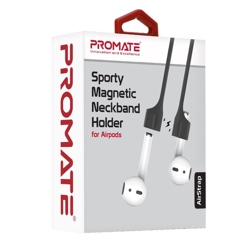 Promate AirStrap Sporty Magnetic Neckband Holder for Airpods
