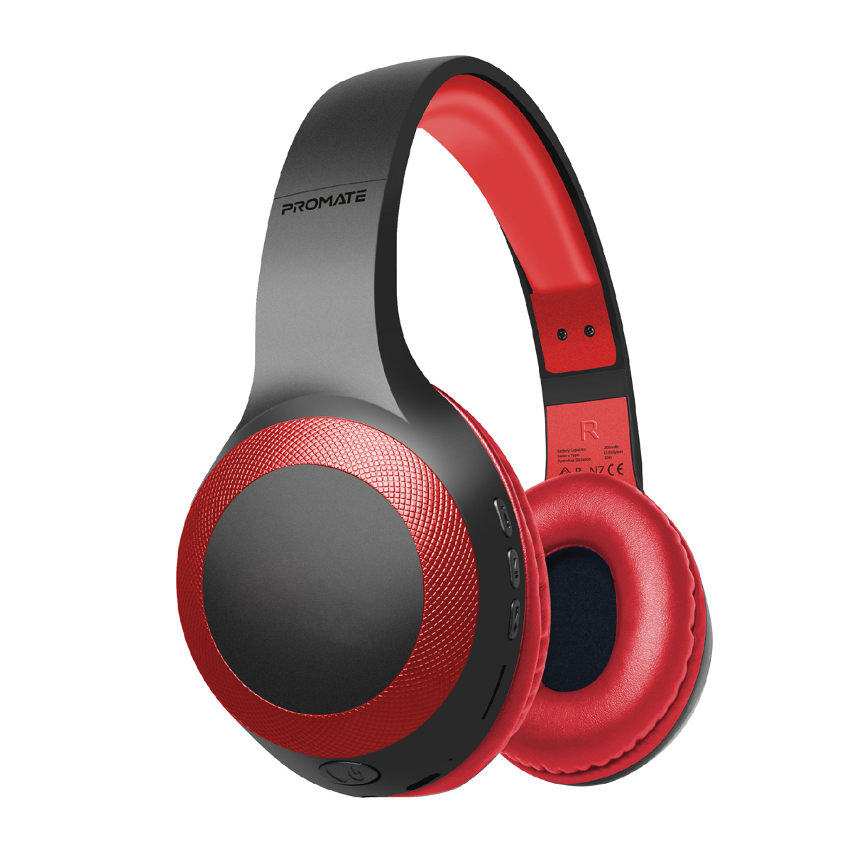 PROMATE LABOCA Deep Bass Over Ear Wireless Headphones ( RED )