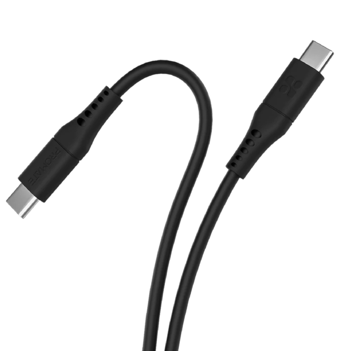 PROMATE PowerLink-CC120 ( 60W Power Delivery Ultra-Fast USB-C Soft Silicon Cable ) black
