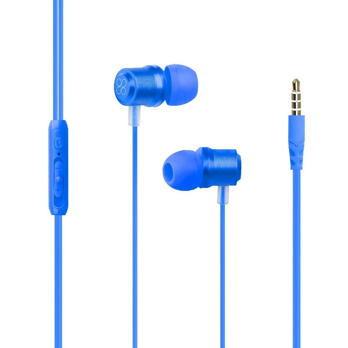 -Ear Stereo Earphones withPROMATE Travi Dynamic In In-Line Microphone ( blue )