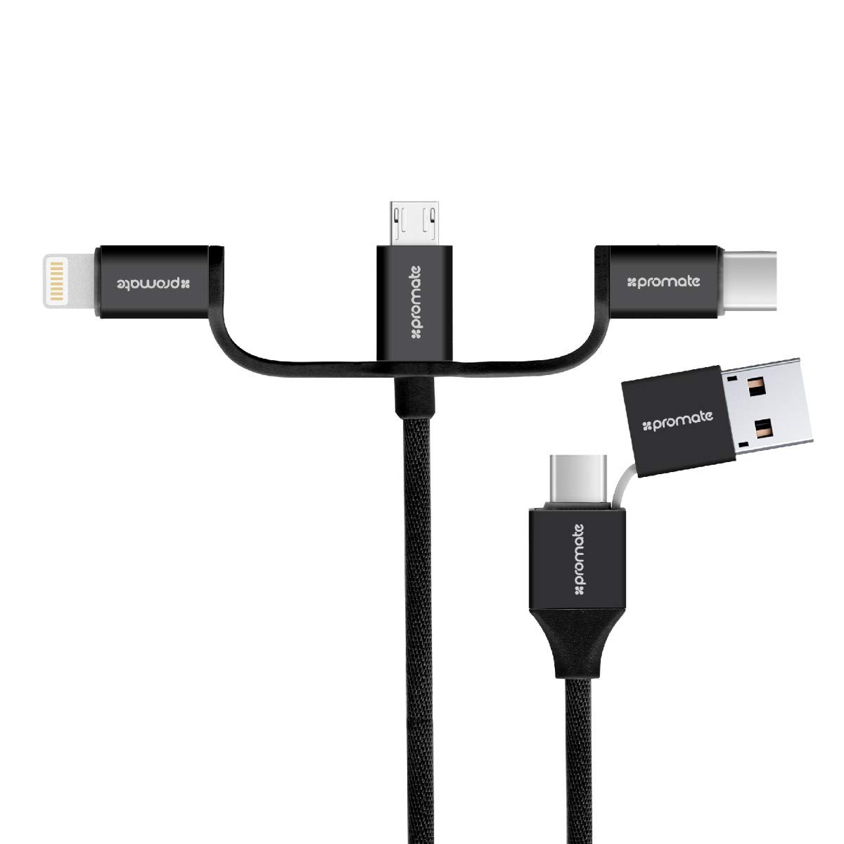 PROMATE UniLink-Trio2 6-in-1 Smart USB Cable for Charging and Data Transfer