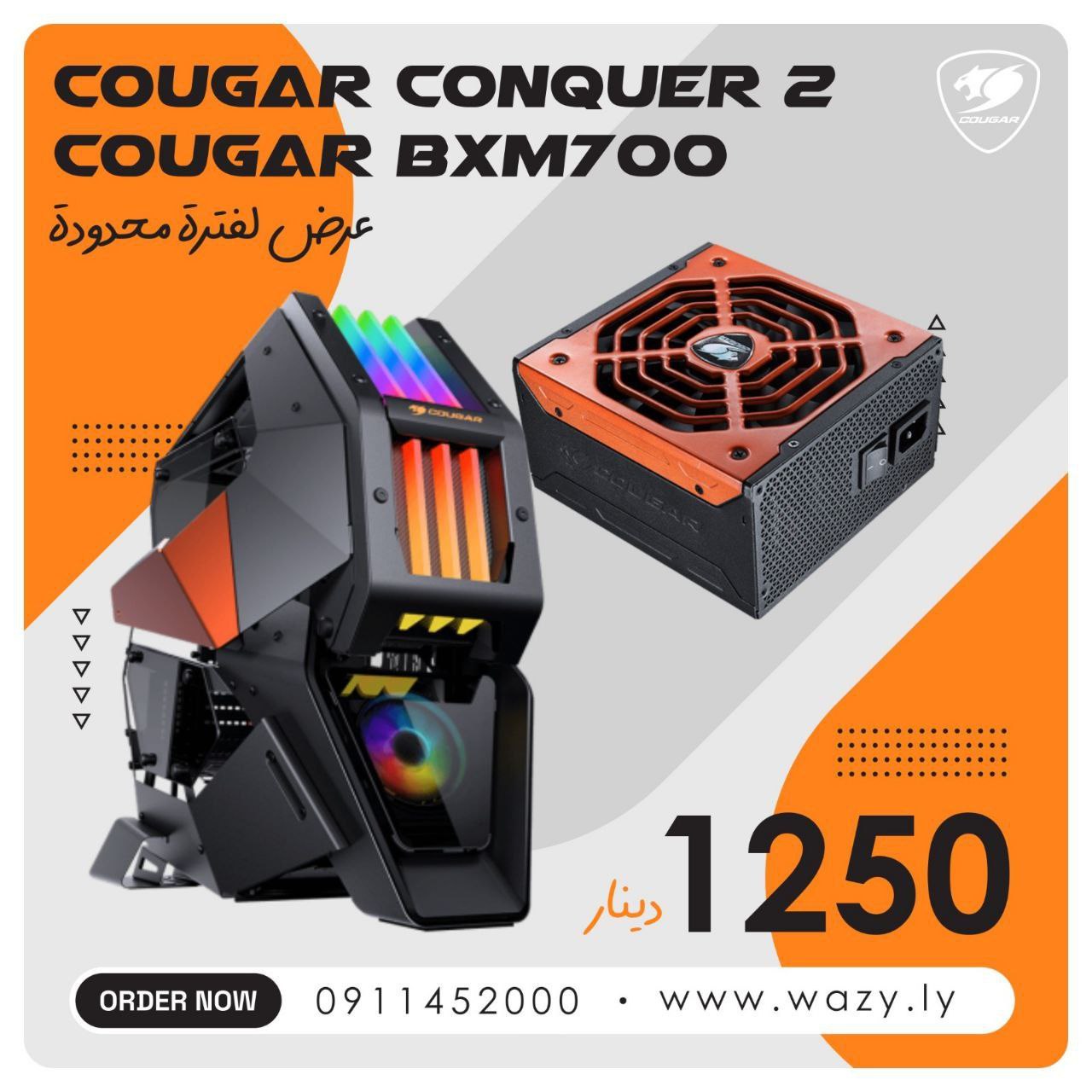 Bundle : ( Cougar case CONQUER II +BXM700 PSU )