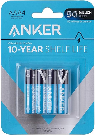 Anker Aaa Alkaline Batteries 4-Pack, Blue/Black 